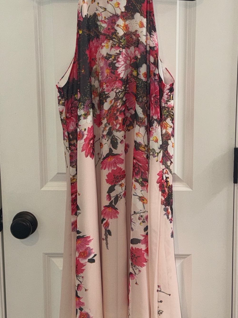 Floral Pink Halter Maxi Dress